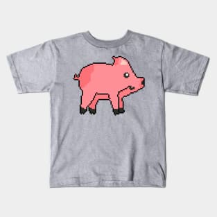 Threads of Pixel Intrigue Pig Kids T-Shirt